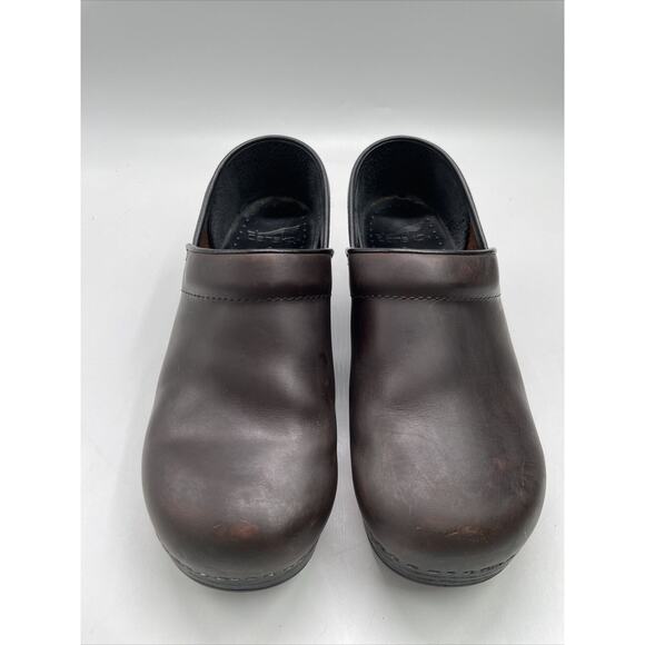 Dansko Shoes Womens 40 XP Clogs Slip On Wedge 208780202 Brown Leather Comfort - Picture 2 of 10